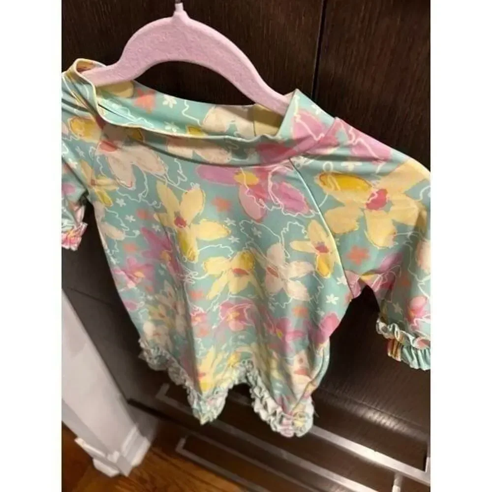 Ruffle butts rashguard swim‎ top size 6 new